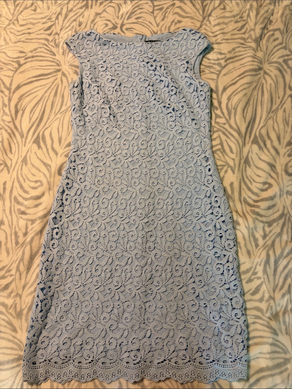 Ralph Lauren Powder Blue Lace Sheath Dress